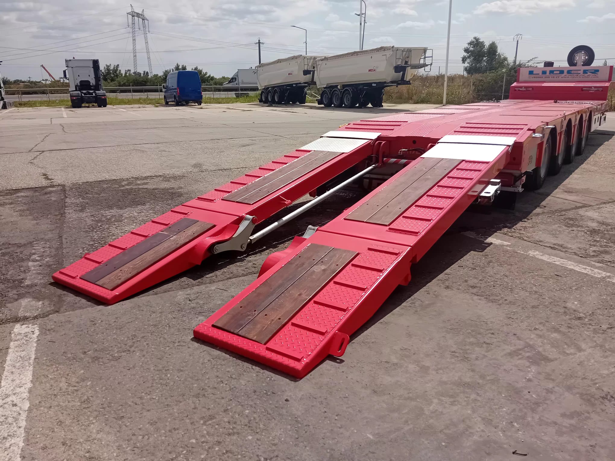 Lider TRAILER/LOW LOADER 4 AXE/4 AXELS, NOU/NEW TOP !!! - imagine 3